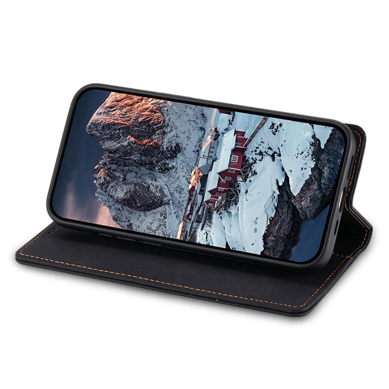 DF-05 For Xiaomi Redmi Note 13 Pro+ 5G Leather Case RFID Blocking Wallet Cover - Black