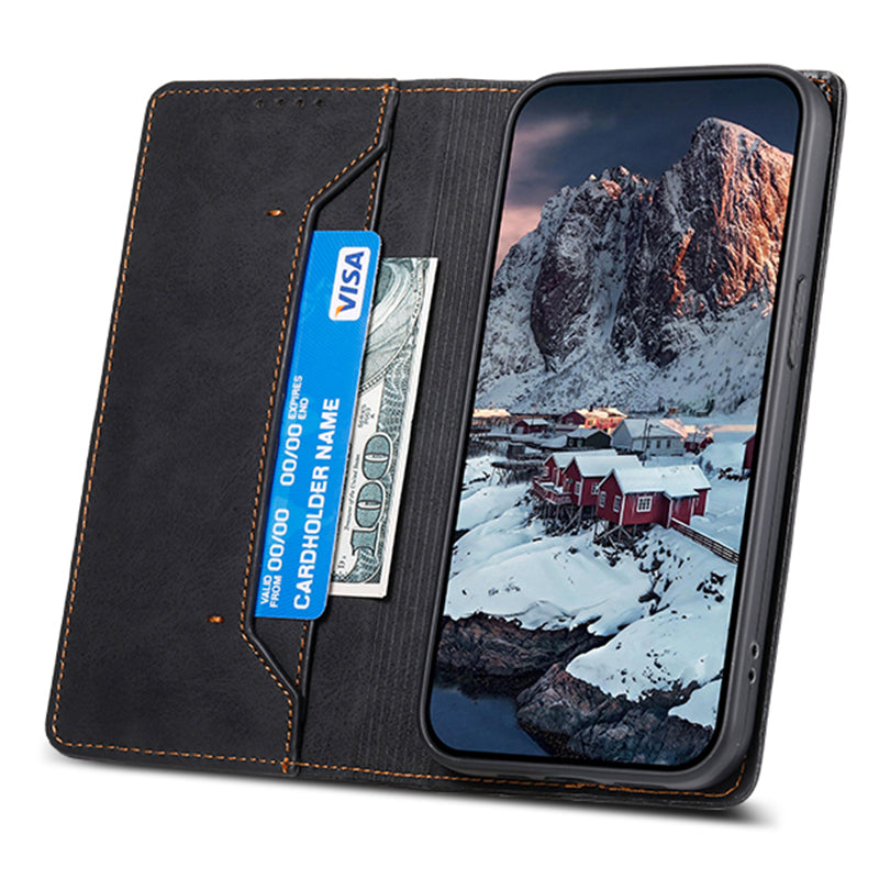 DF-05 For Xiaomi Redmi Note 13 Pro+ 5G Leather Case RFID Blocking Wallet Cover - Black