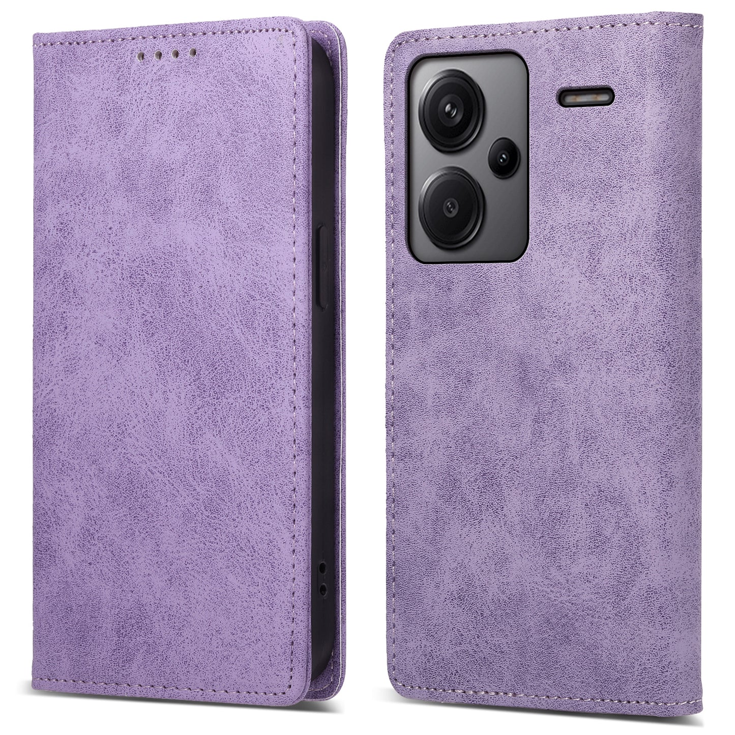 DF-05 For Xiaomi Redmi Note 13 Pro+ 5G Leather Case RFID Blocking Wallet Cover - Purple