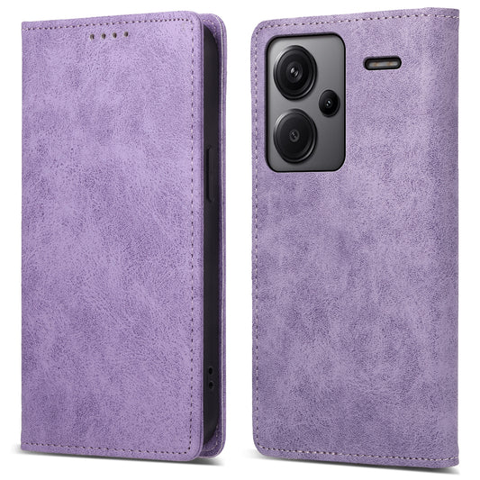 DF-05 For Xiaomi Redmi Note 13 Pro+ 5G Leather Case RFID Blocking Wallet Cover - Purple