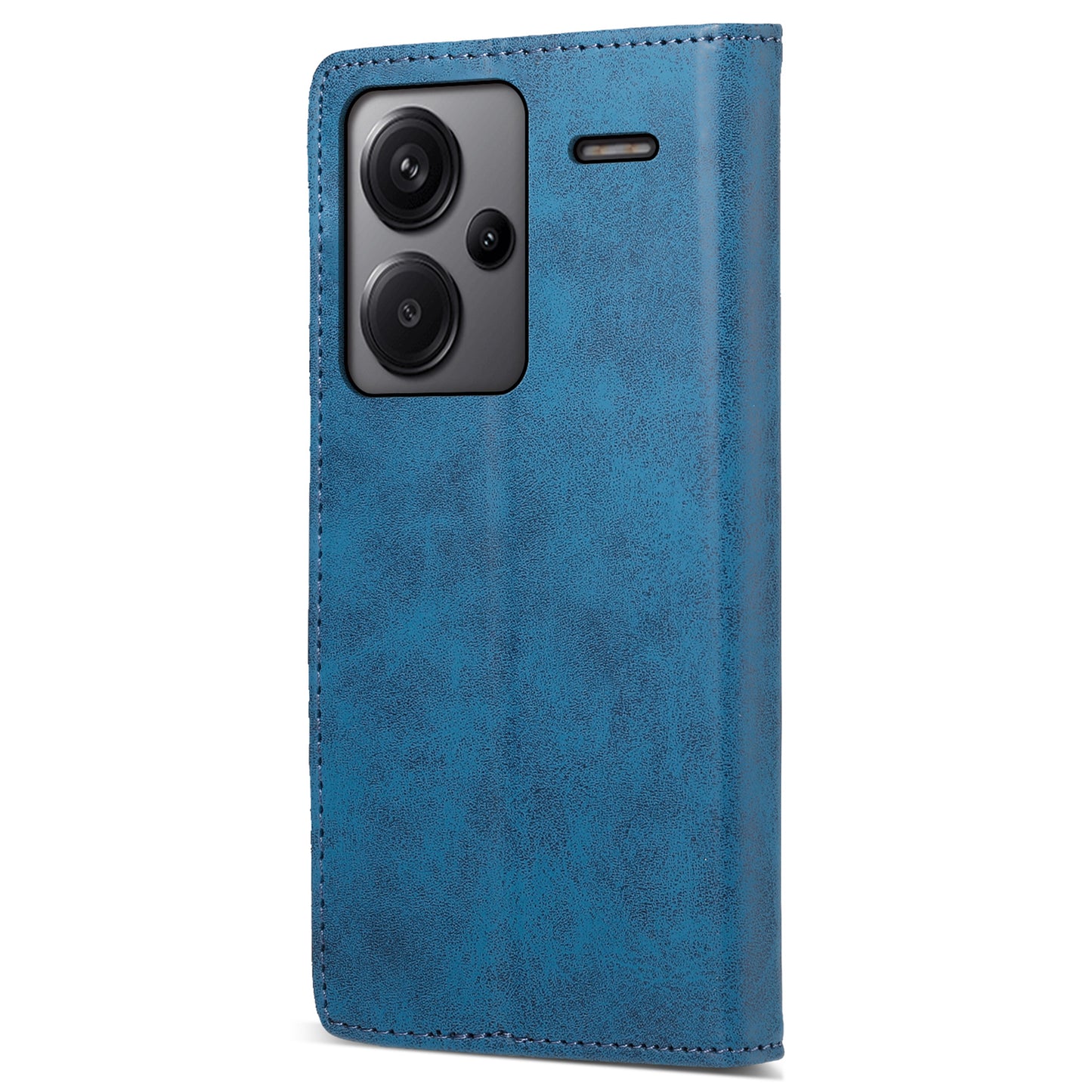 DF-05 For Xiaomi Redmi Note 13 Pro+ 5G Leather Case RFID Blocking Wallet Cover - Blue