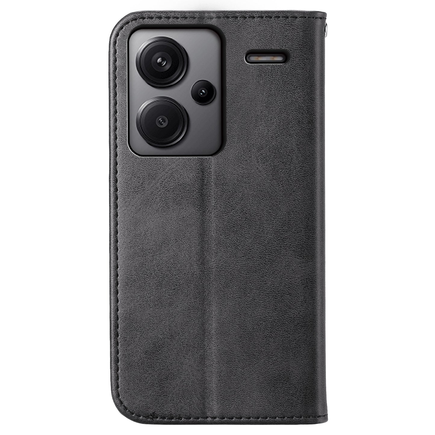 For Xiaomi Redmi Note 13 Pro+ 5G Leather Case Wallet Flip Cover Rhombus Pattern - Black