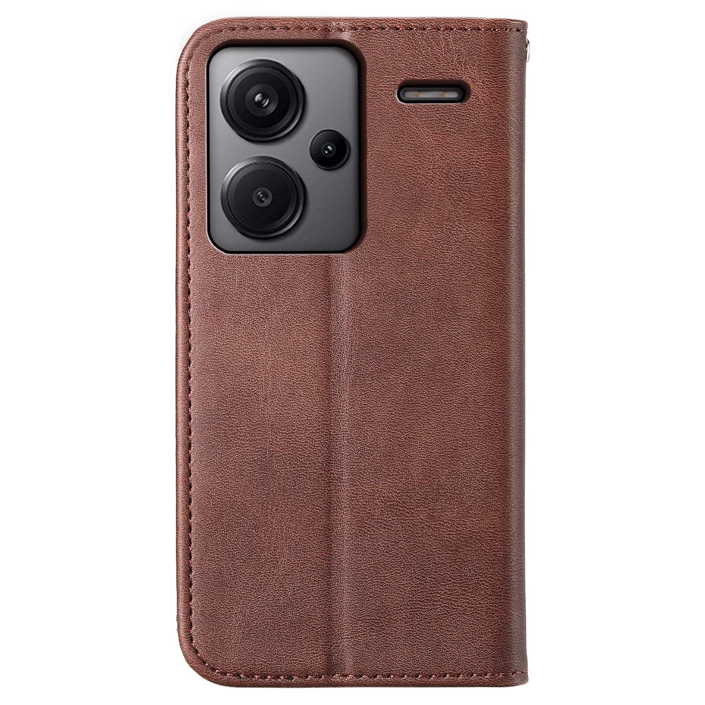 For Xiaomi Redmi Note 13 Pro+ 5G Leather Case Wallet Flip Cover Rhombus Pattern - Brown