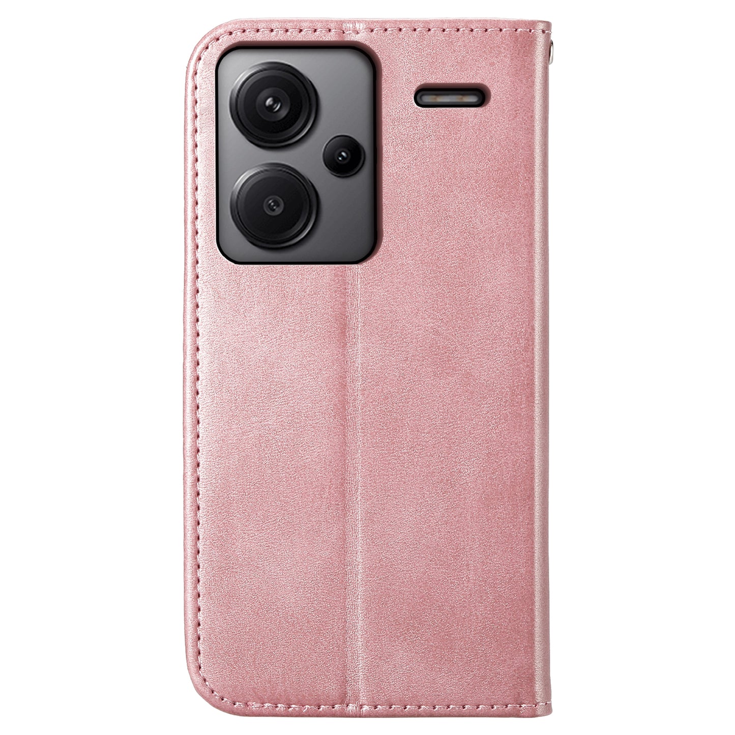 For Xiaomi Redmi Note 13 Pro+ 5G Leather Case Wallet Flip Cover Rhombus Pattern - Rose Gold