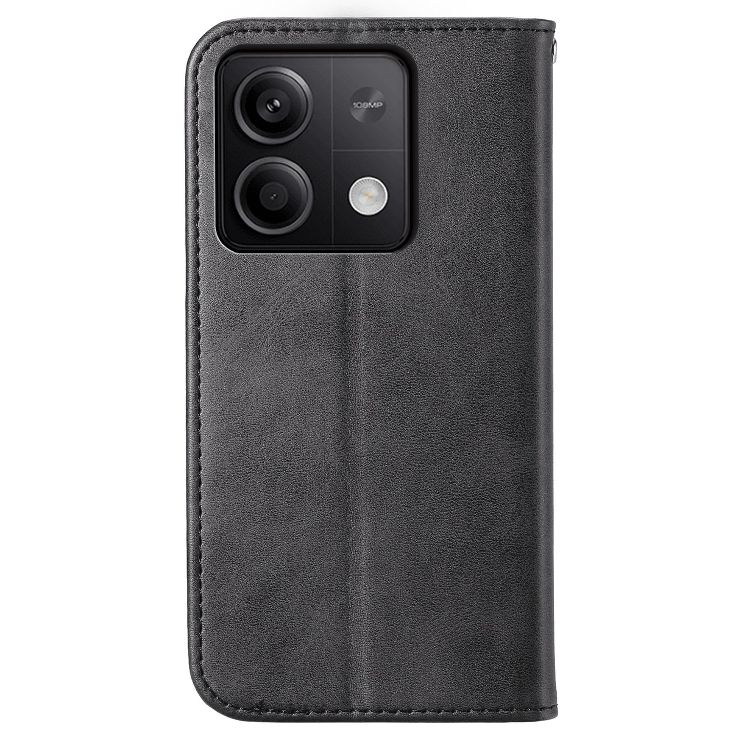 For Xiaomi Redmi Note 13 5G / Note 13 5G (China) Case with Hand Strap Wallet Leather Cover - Black