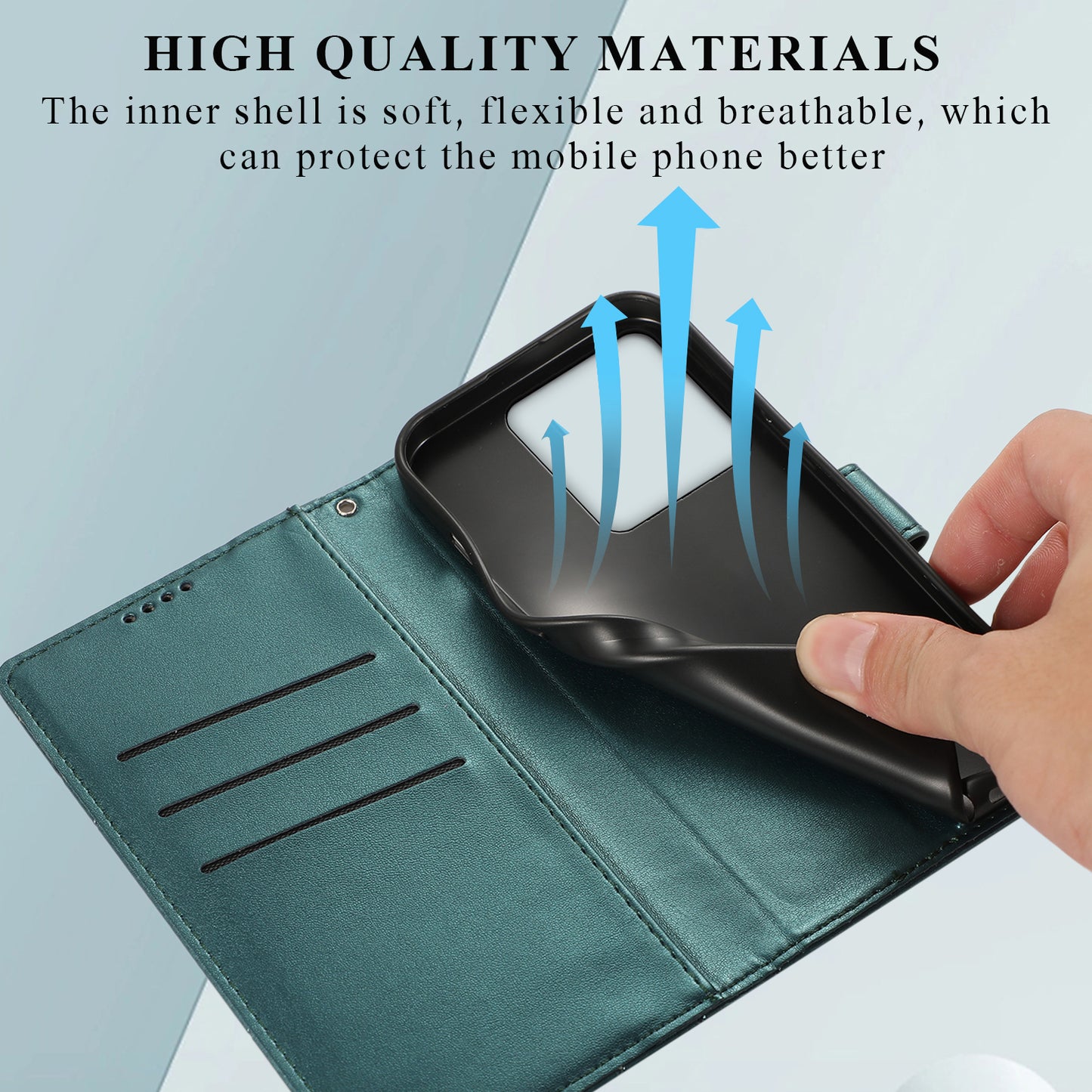 DF-06 For Xiaomi Redmi Note 13 5G / Note 13 5G (China) Case Line Imprinted Leather Cover - Green