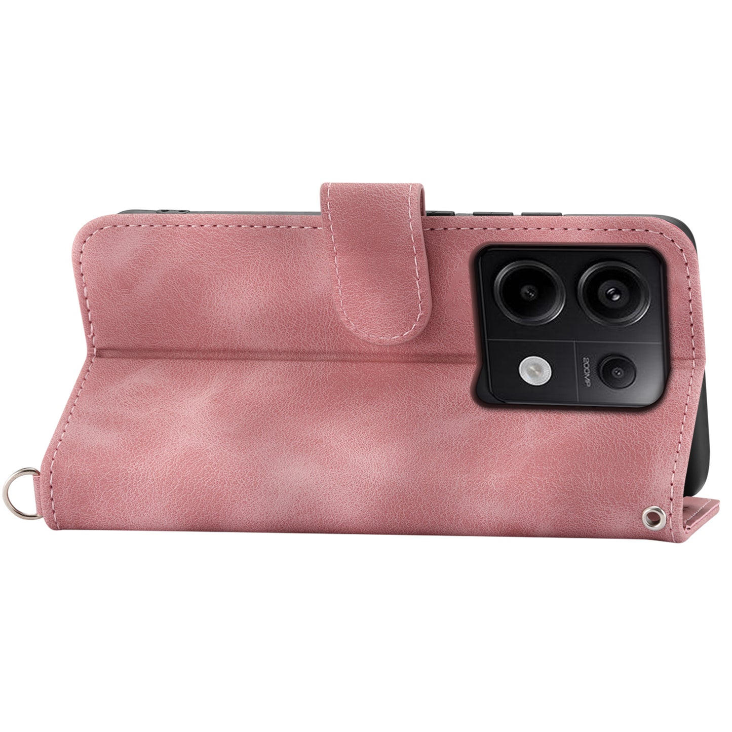 For Xiaomi Redmi Note 13 Pro 5G / Poco X6 5G Case Multi Card Slots PU Leather Cover Flower Pattern - Pink