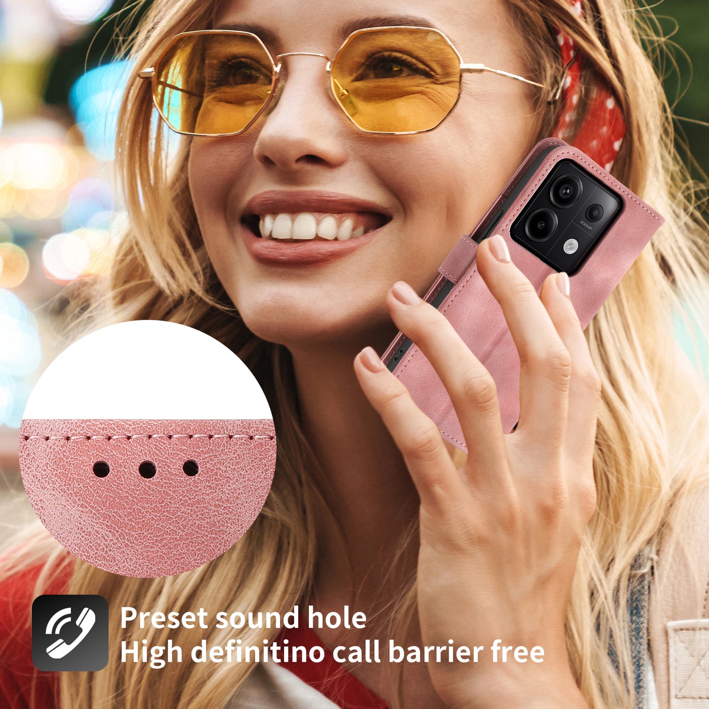 For Xiaomi Redmi Note 13 Pro 5G / Poco X6 5G Case Multi Card Slots PU Leather Cover Flower Pattern - Pink