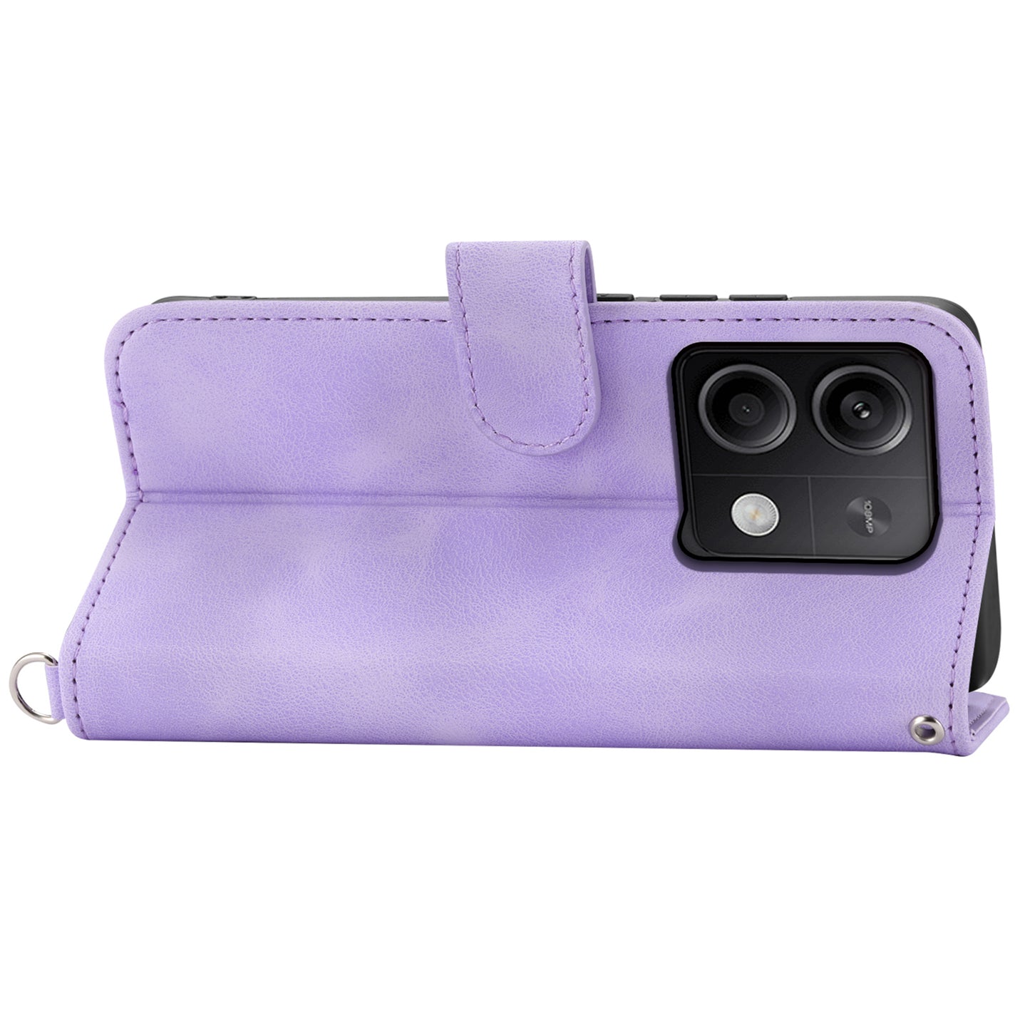 For Xiaomi Redmi Note 13 5G / Note 13 5G (China) Leather Phone Case with 2 Straps - Light Purple