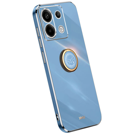 XINLI For Xiaomi Redmi Note 13 Pro 5G / Poco X6 5G Case TPU Phone Back Cover Electroplating Edge with Kickstand - Blue