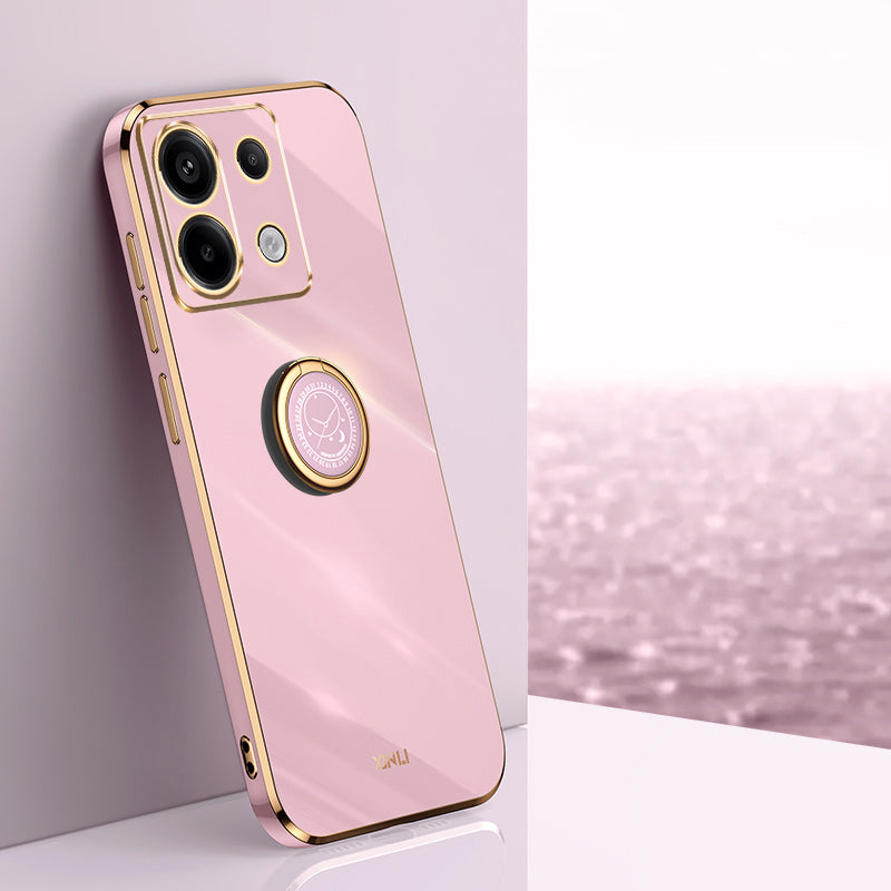 XINLI For Xiaomi Redmi Note 13 Pro 5G / Poco X6 5G Case TPU Phone Back Cover Electroplating Edge with Kickstand - Purple