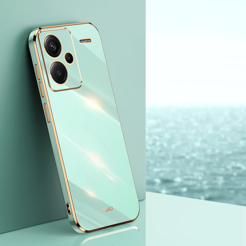 XINLI For Xiaomi Redmi Note 13 Pro+ 5G  Soft TPU Case Electroplating Shockproof Phone Cover - Cyan