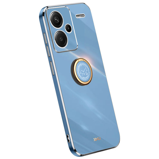 XINLI For Xiaomi Redmi Note 13 Pro+ 5G Case with Ring Kickstand TPU Phone Back Cover - Blue