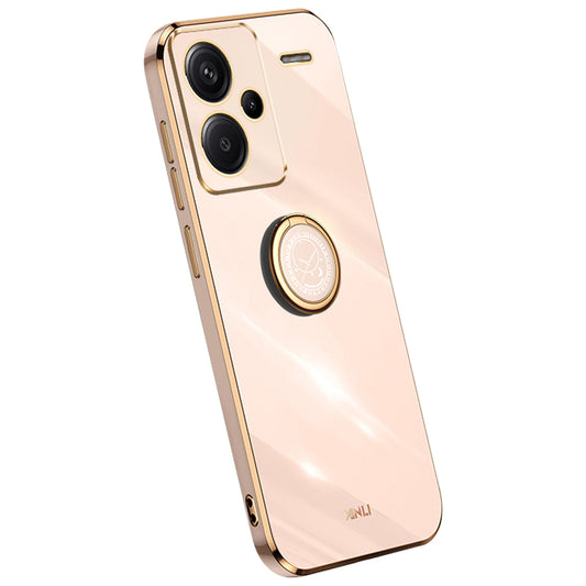 XINLI For Xiaomi Redmi Note 13 Pro+ 5G Case with Ring Kickstand TPU Phone Back Cover - Pink