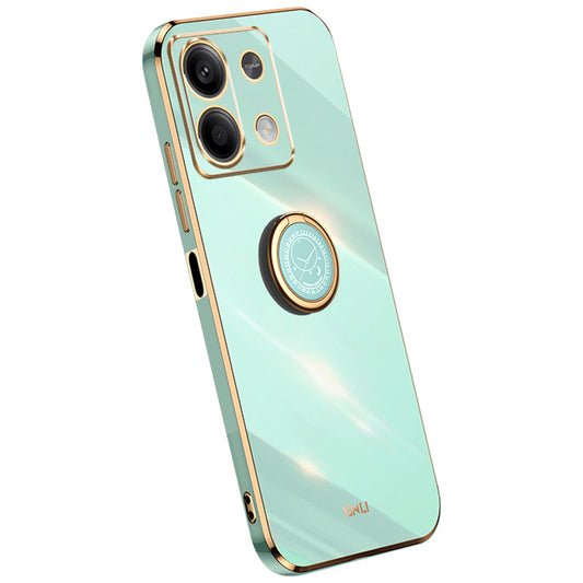 XINLI For Xiaomi Redmi Note 13 5G TPU Case Kickstand Electroplated Phone Cover Protector - Cyan
