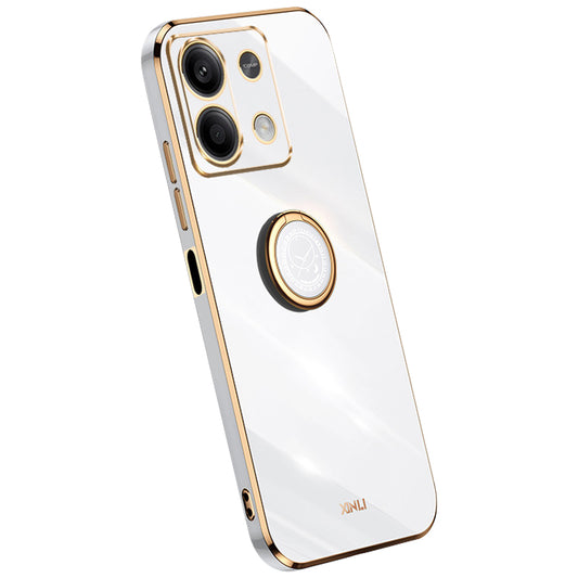XINLI For Xiaomi Redmi Note 13 5G TPU Case Kickstand Electroplated Phone Cover Protector - White