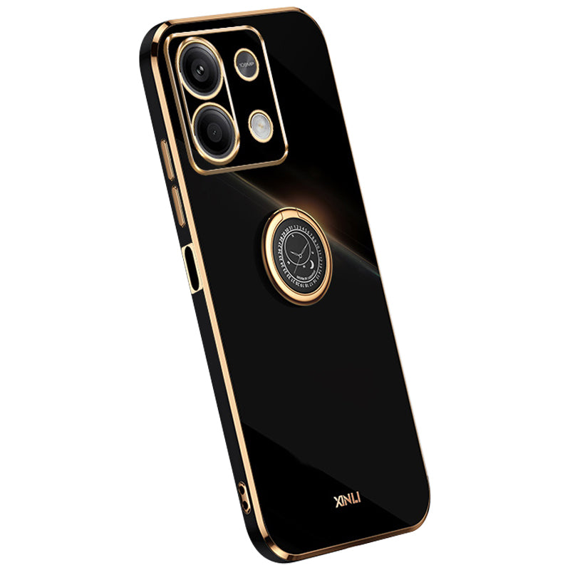 XINLI For Xiaomi Redmi Note 13 5G TPU Case Kickstand Electroplated Phone Cover Protector - Black
