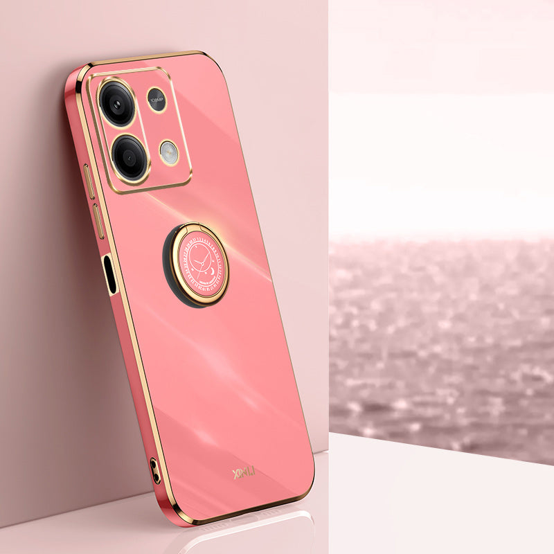 XINLI For Xiaomi Redmi Note 13 5G TPU Case Kickstand Electroplated Phone Cover Protector - Red