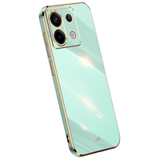 XINLI For Xiaomi Redmi Note 13 Pro 5G / Poco X6 5G Back Case Electroplating TPU Anti-scratch Phone Cover - Cyan