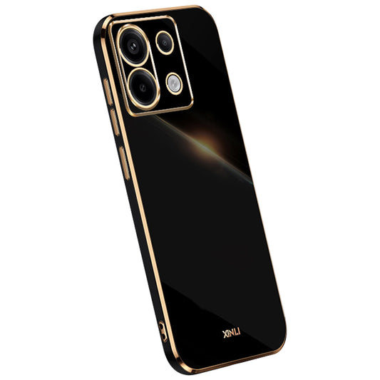 XINLI For Xiaomi Redmi Note 13 Pro 5G / Poco X6 5G Back Case Electroplating TPU Anti-scratch Phone Cover - Black