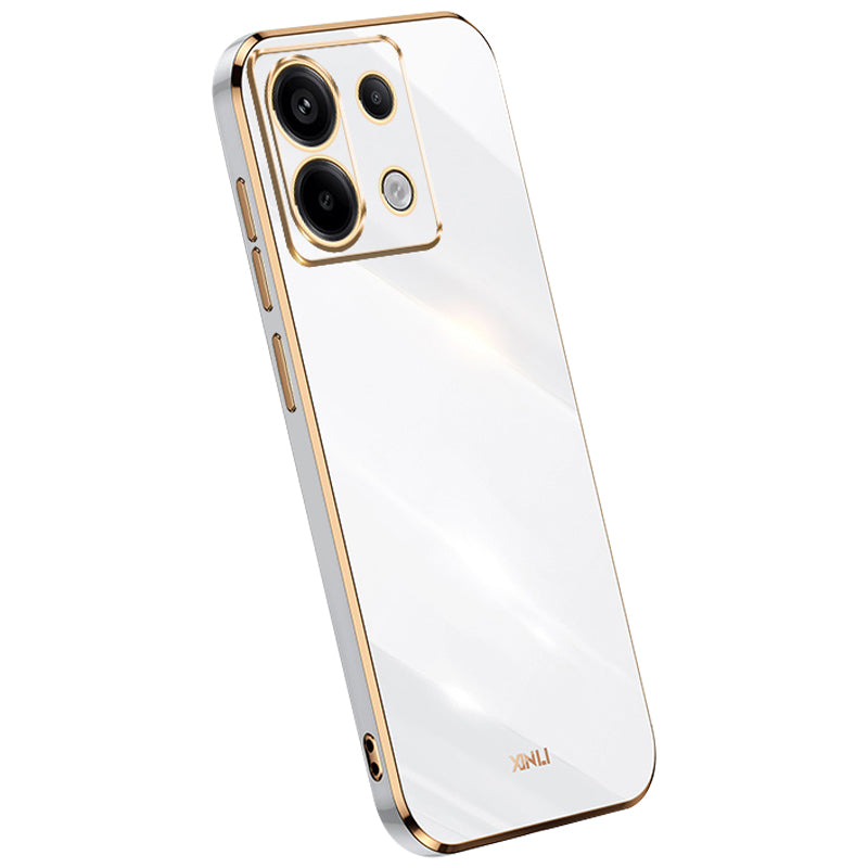 XINLI For Xiaomi Redmi Note 13 Pro 5G / Poco X6 5G Back Case Electroplating TPU Anti-scratch Phone Cover - White