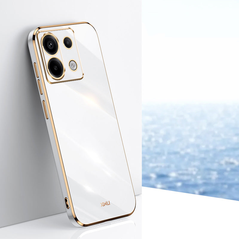 XINLI For Xiaomi Redmi Note 13 Pro 5G / Poco X6 5G Back Case Electroplating TPU Anti-scratch Phone Cover - White