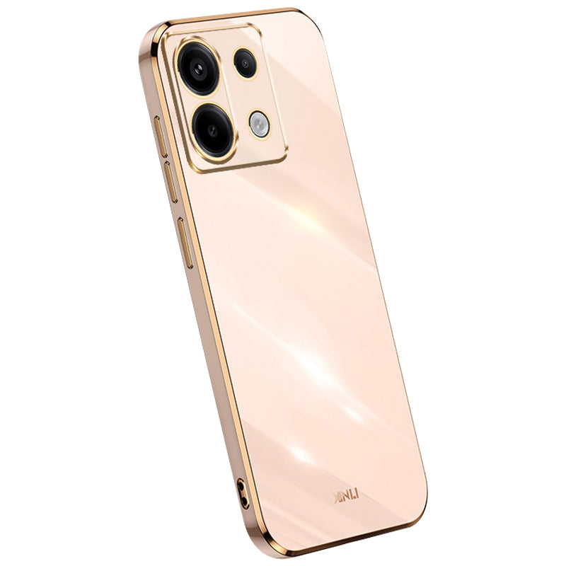 XINLI For Xiaomi Redmi Note 13 Pro 5G / Poco X6 5G Back Case Electroplating TPU Anti-scratch Phone Cover - Pink