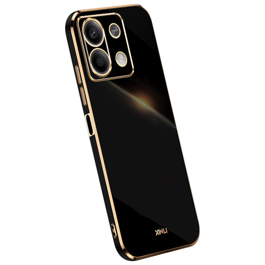 XINLI For Xiaomi Redmi Note 13 5G Case Electroplating TPU Shockproof Phone Cover Protector - Black