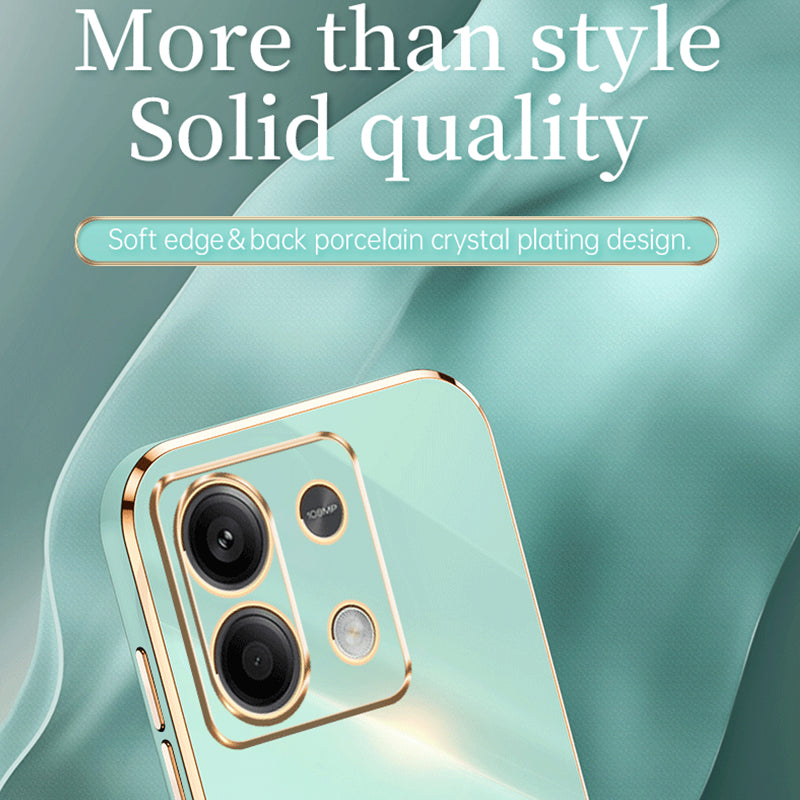 XINLI For Xiaomi Redmi Note 13 5G Case Electroplating TPU Shockproof Phone Cover Protector - Black
