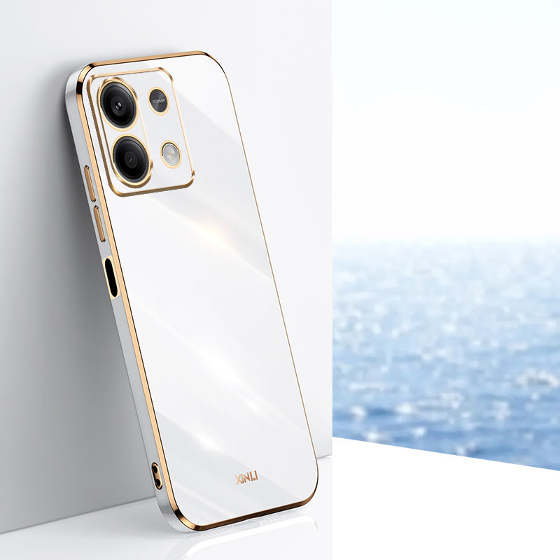 XINLI For Xiaomi Redmi Note 13 5G Case Electroplating TPU Shockproof Phone Cover Protector - White