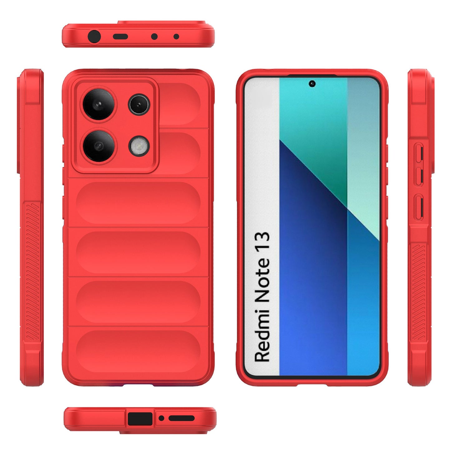 For Xiaomi Redmi Note 13 4G Phone Case TPU Rugged Protective Cover - Red