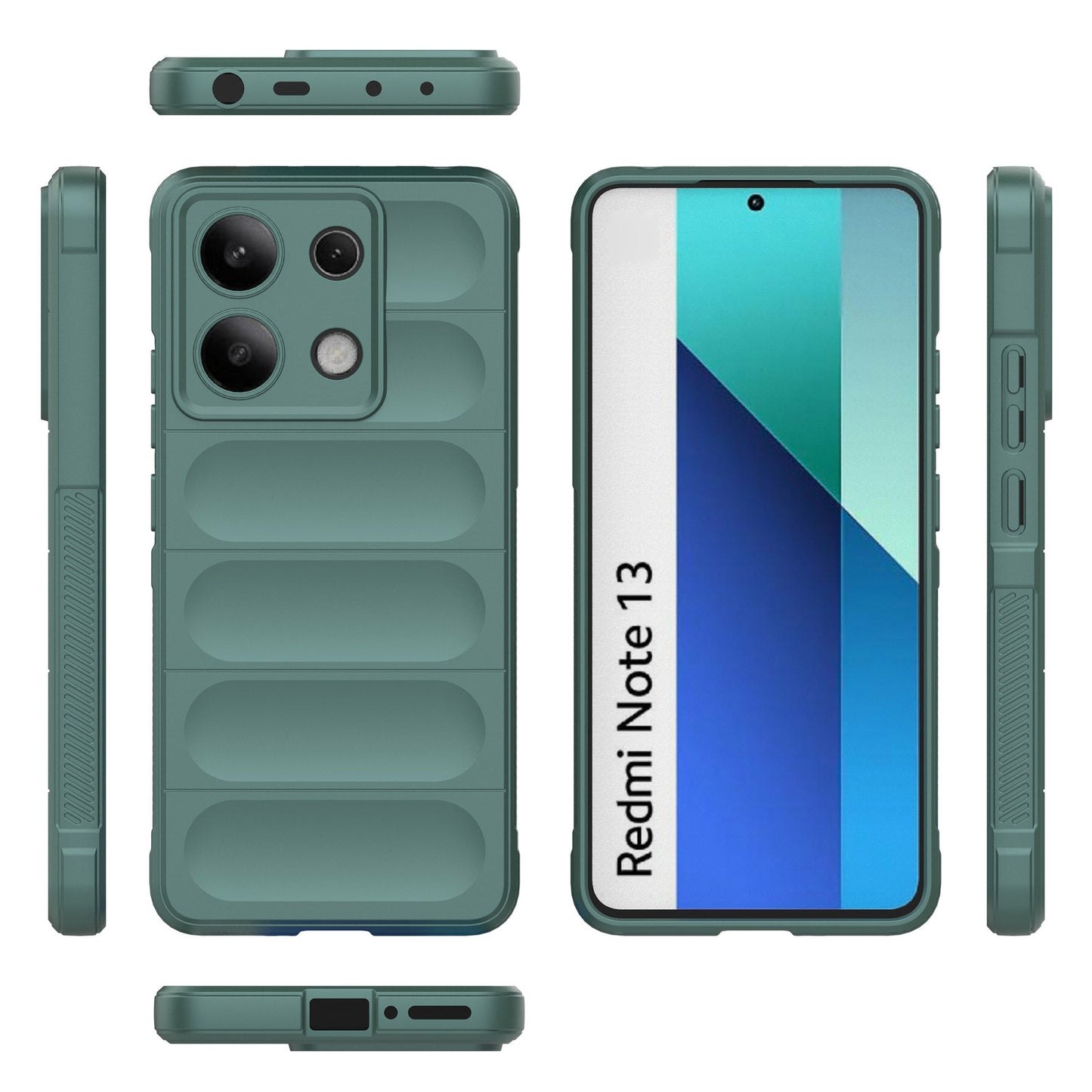 For Xiaomi Redmi Note 13 4G Phone Case TPU Rugged Protective Cover - Green