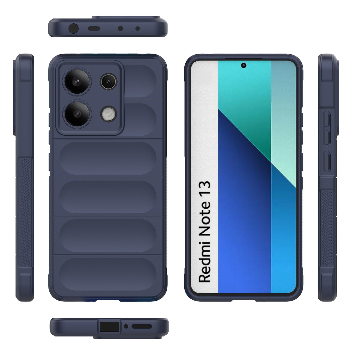 For Xiaomi Redmi Note 13 4G Phone Case TPU Rugged Protective Cover - Dark Blue