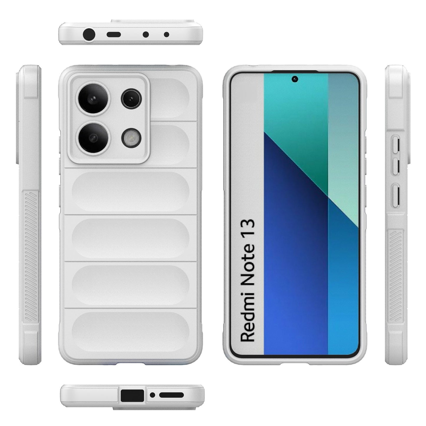 For Xiaomi Redmi Note 13 4G Phone Case TPU Rugged Protective Cover - White