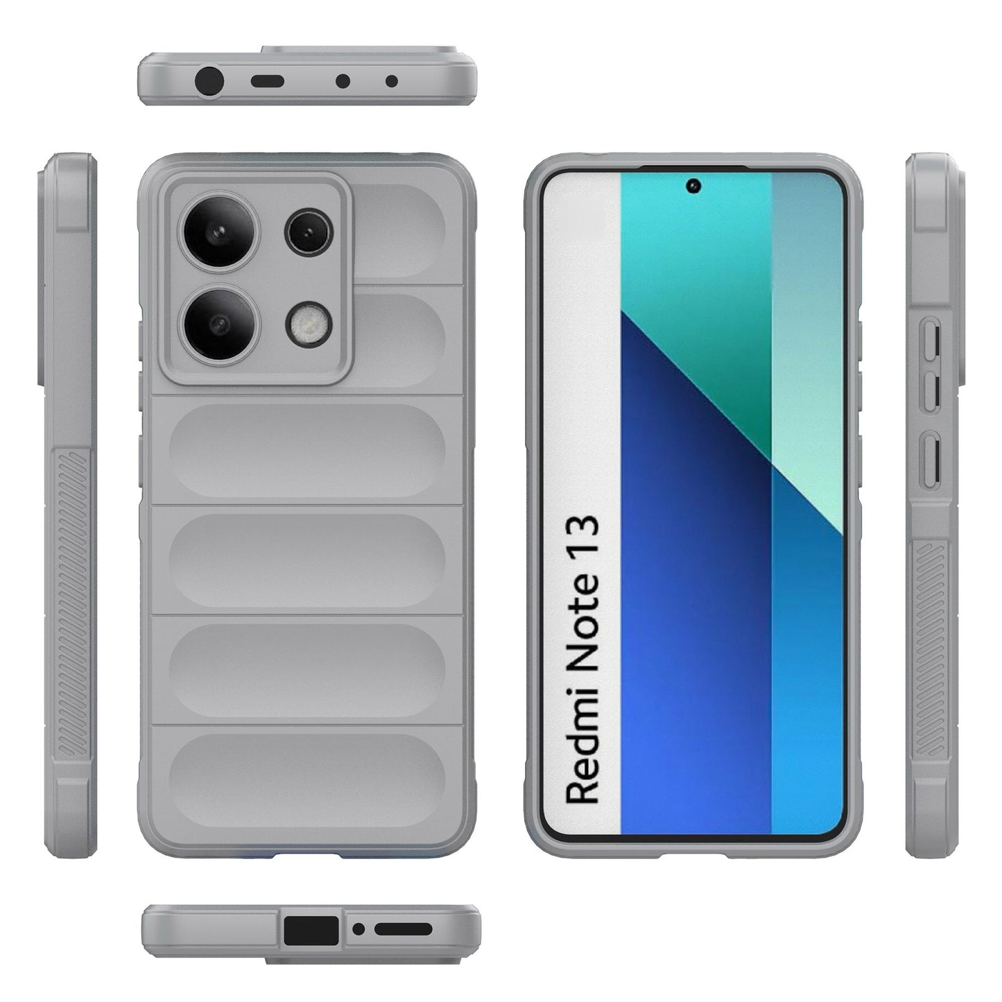 For Xiaomi Redmi Note 13 4G Phone Case TPU Rugged Protective Cover - Light Grey