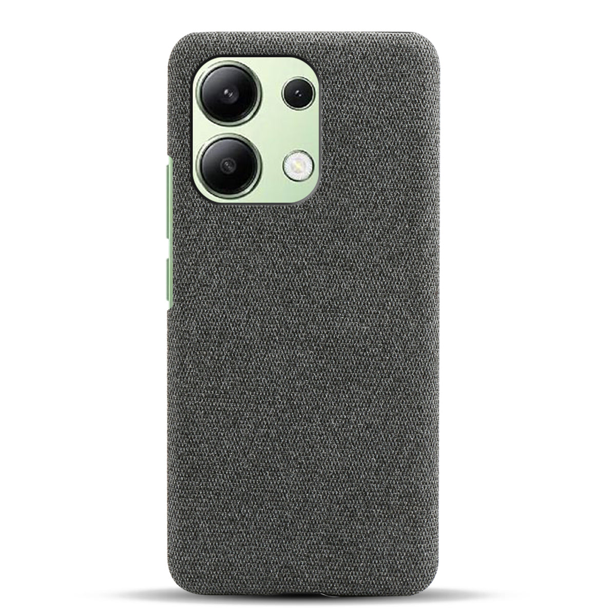 For Xiaomi Redmi Note 13 4G Phone Case Hard PC+Cloth Anti-slip Cover - Grey