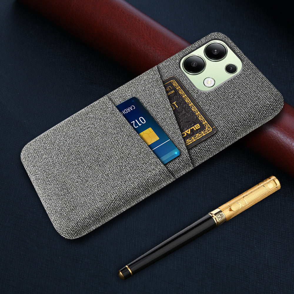 For Xiaomi Redmi Note 13 4G Phone Case Hard Protective Cover with Dual Card Holder - Grey