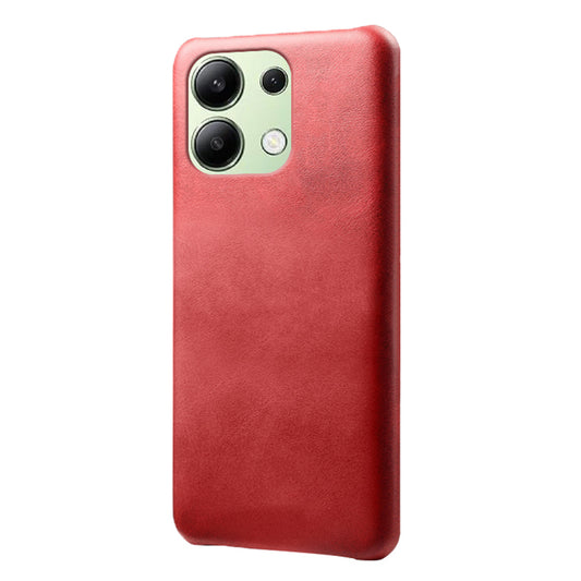 For Xiaomi Redmi Note 13 4G Phone Case Calf Textured Cushion Protective Cover - Red