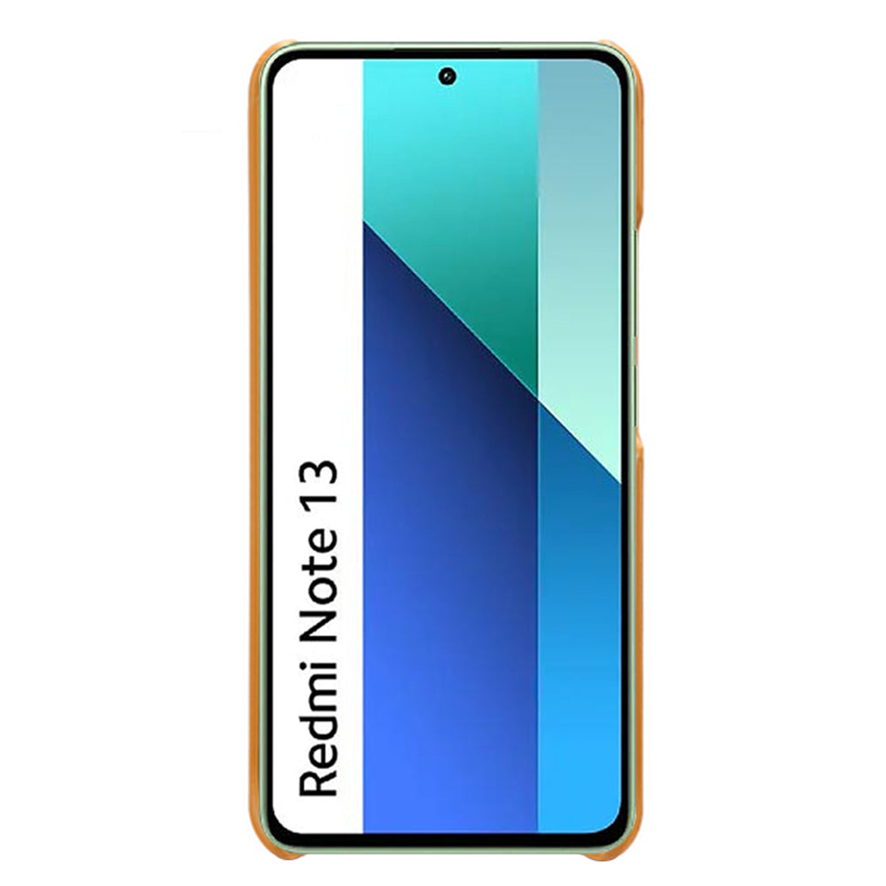 For Xiaomi Redmi Note 13 4G Phone Case Anti-Scratch Shockproof Cover with Card Holder - Orange