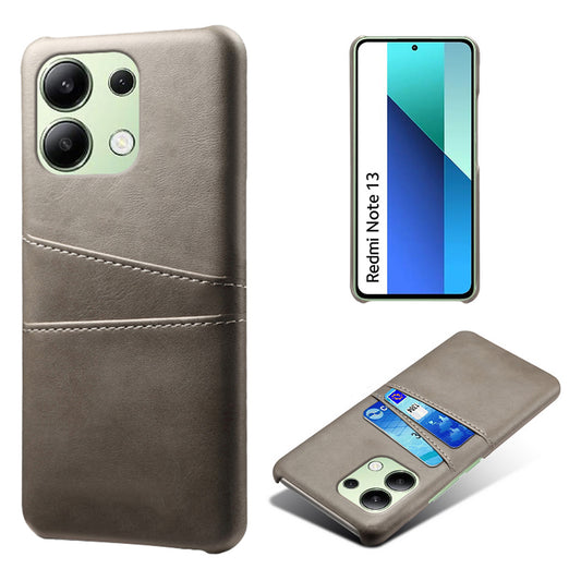 For Xiaomi Redmi Note 13 4G Phone Case Anti-Scratch Shockproof Cover with Card Holder - Grey
