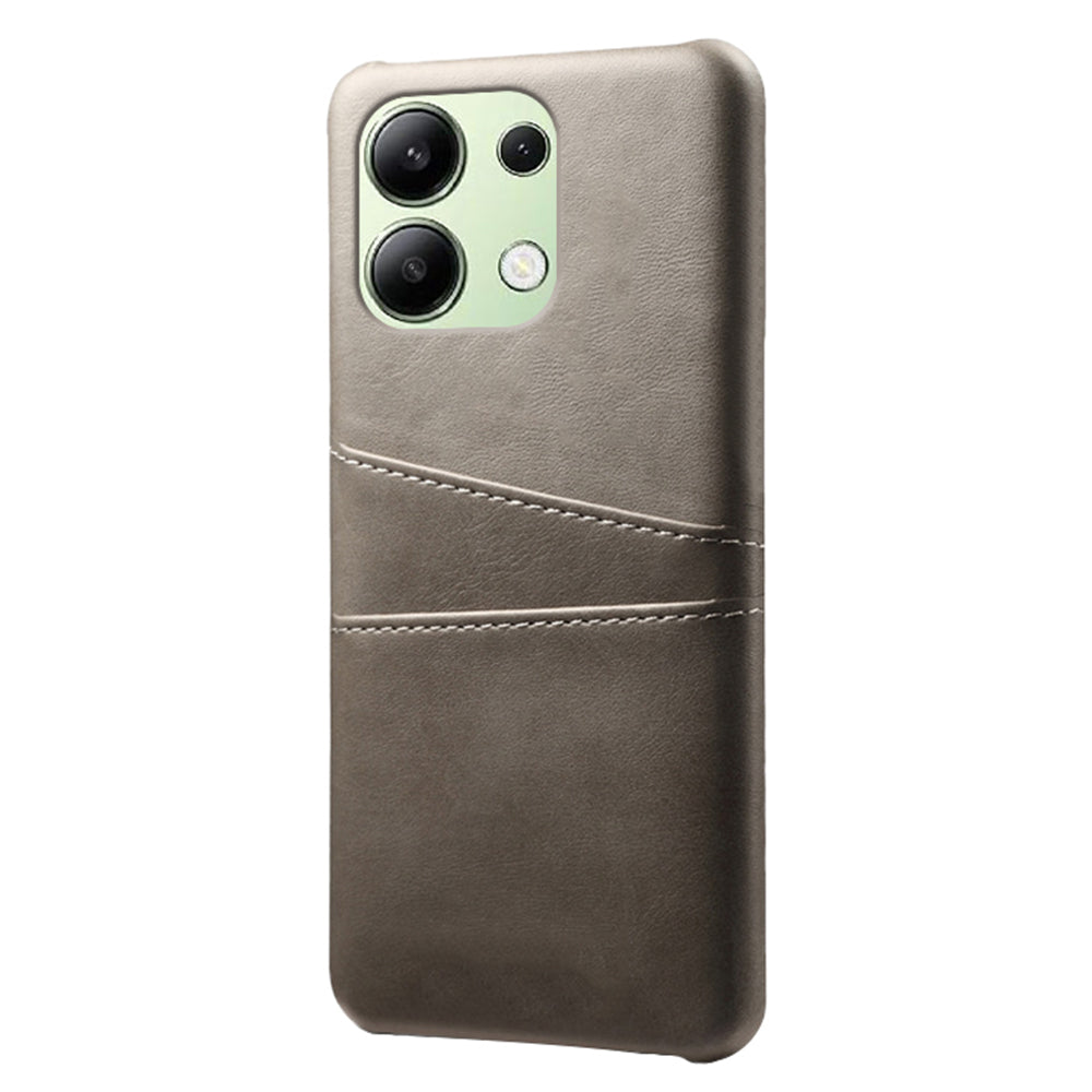 For Xiaomi Redmi Note 13 4G Phone Case Anti-Scratch Shockproof Cover with Card Holder - Grey