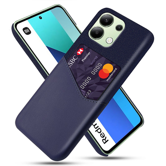 For Xiaomi Redmi Note 13 4G Phone Case PU Leather+PC Cover with Card Holder Slot - Blue