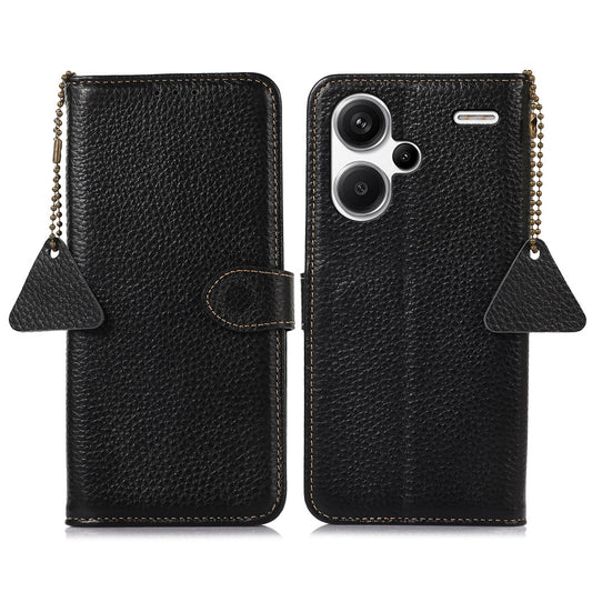 For Xiaomi Redmi Note 13 Pro+ 5G Phone Case Wallet Cover Litchi Texture RFID Blocking - Black