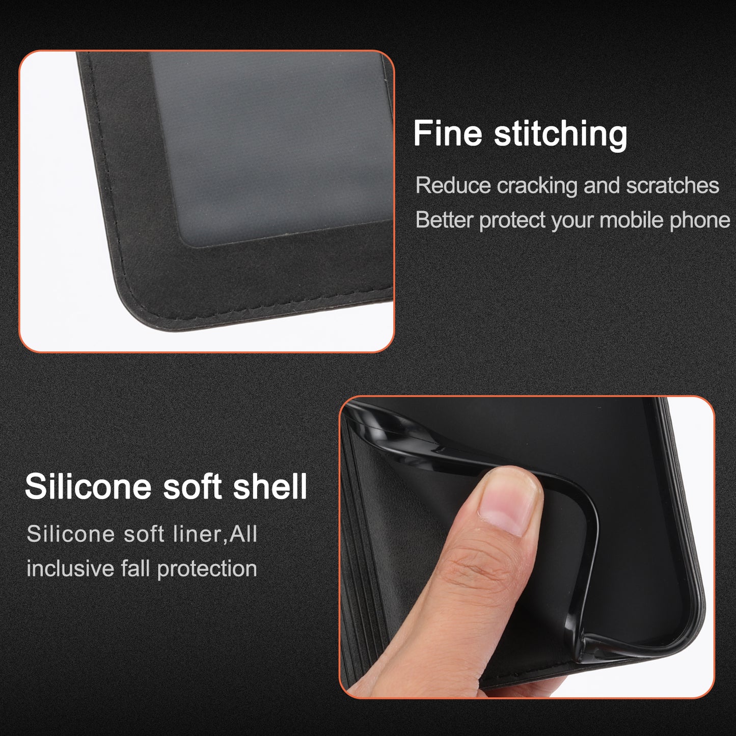 For Xiaomi Redmi Note 13 5G Phone Case Happy Cat Pattern Wallet Flip Cover - Black