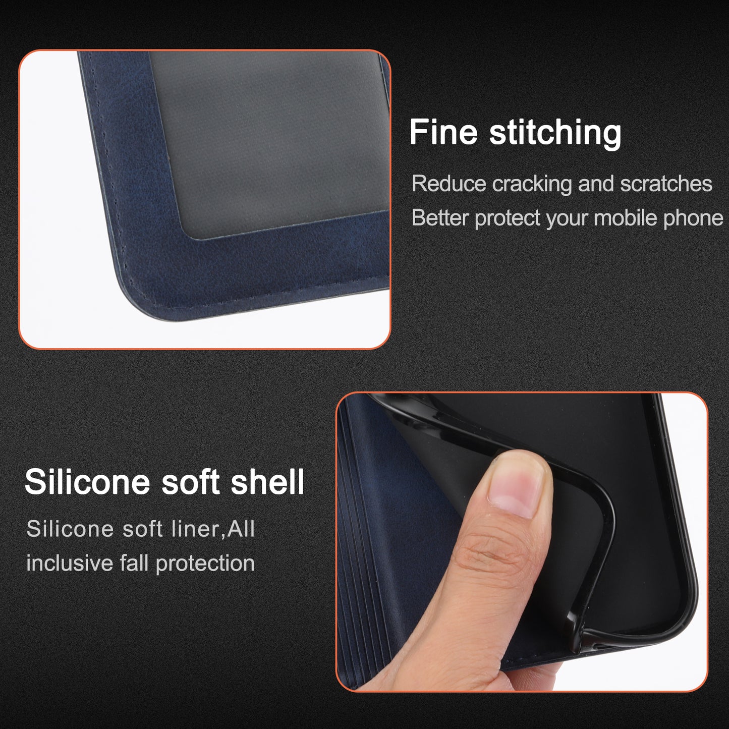 For Xiaomi Redmi Note 13 Pro 5G / Poco X6 5G Leather Case Happy Cat Pattern Folding Stand Phone Cover - Blue