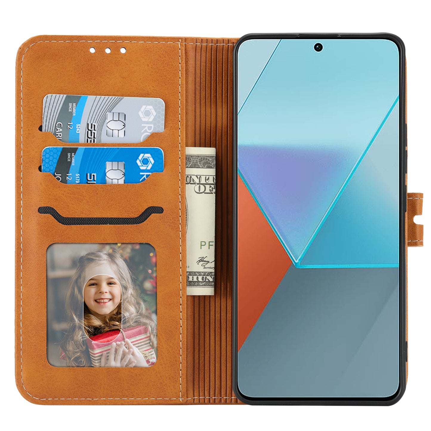 For Xiaomi Redmi Note 13 Pro 5G / Poco X6 5G Leather Case Happy Cat Pattern Folding Stand Phone Cover - Yellow