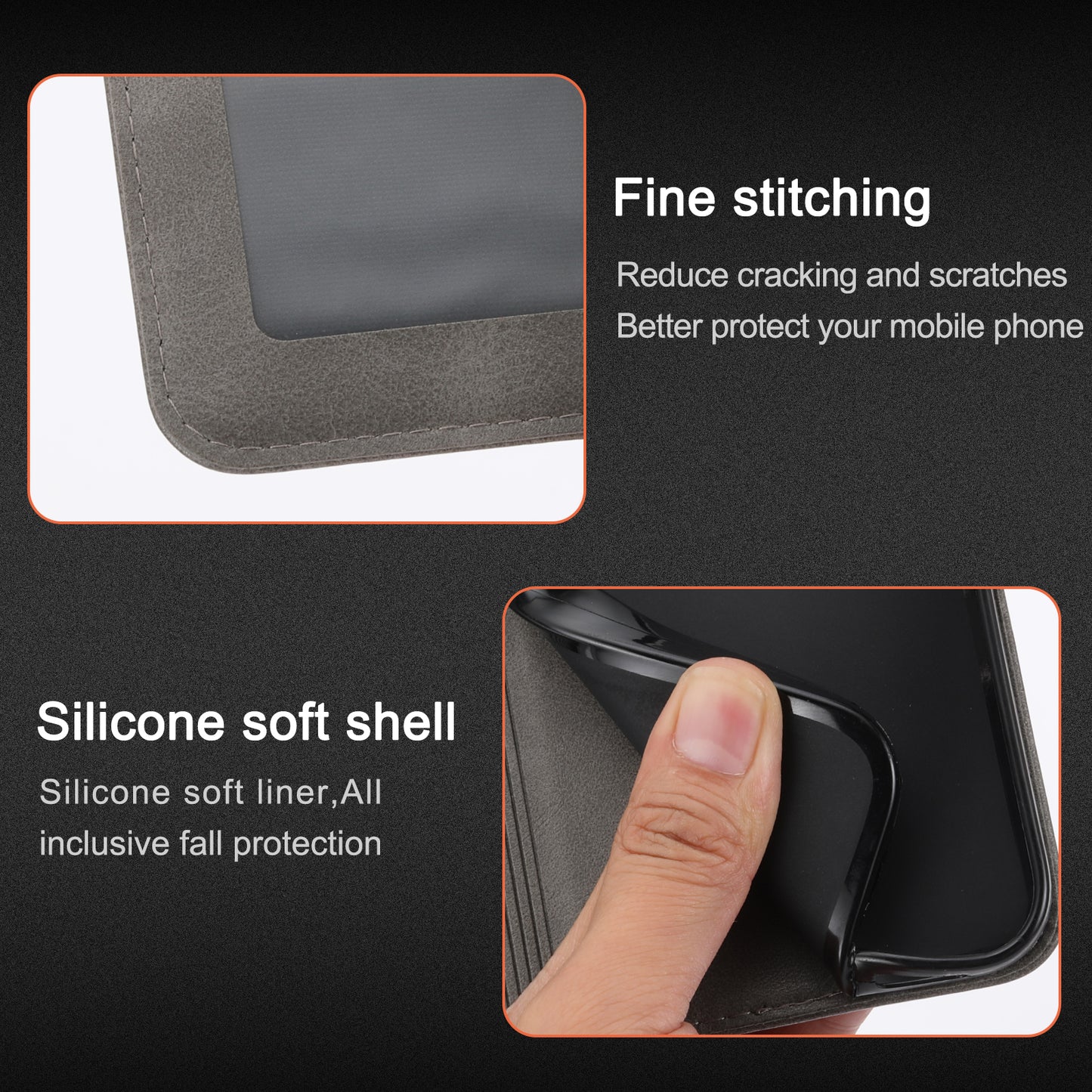 For Xiaomi Redmi Note 13 Pro 5G / Poco X6 5G Leather Case Happy Cat Pattern Folding Stand Phone Cover - Grey