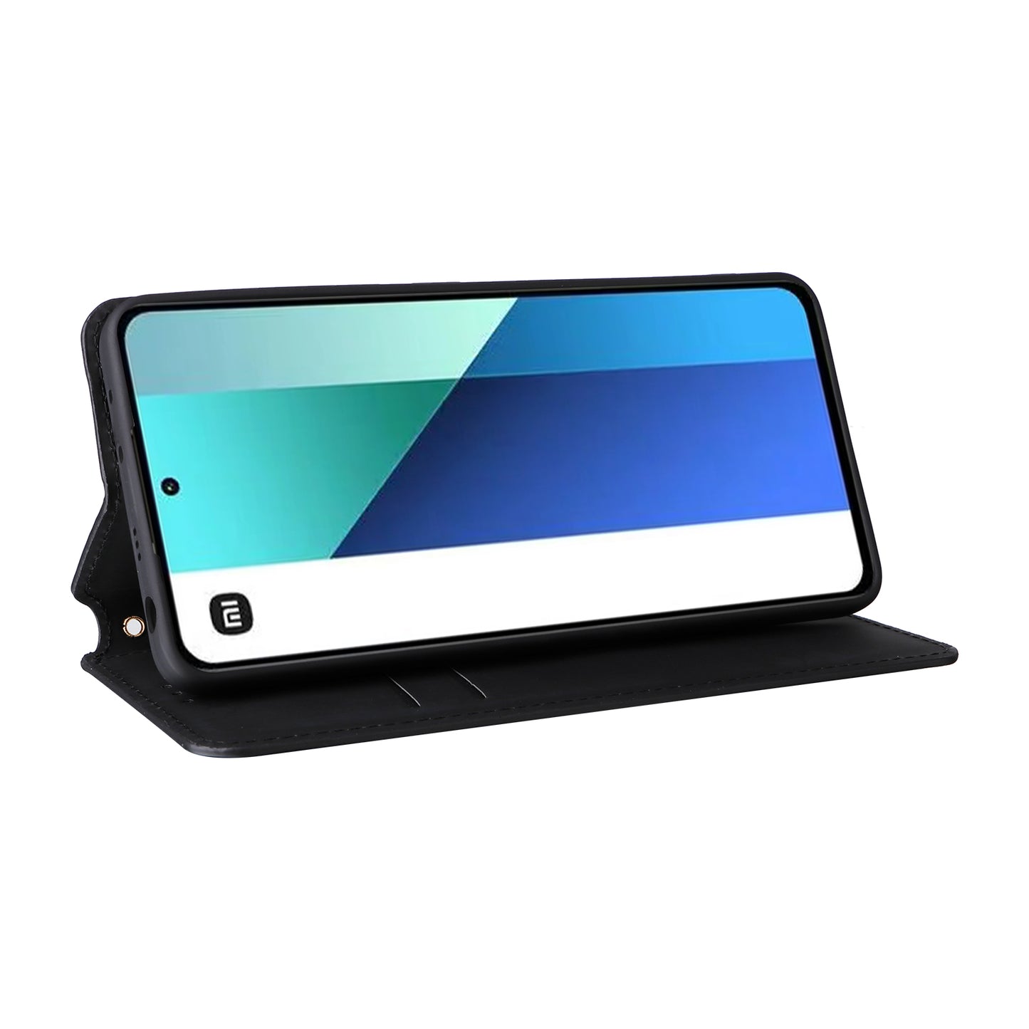 For Xiaomi Redmi Note 13 4G Wallet Case Stand Full Protection Leather Rhombus Phone Cover - Black