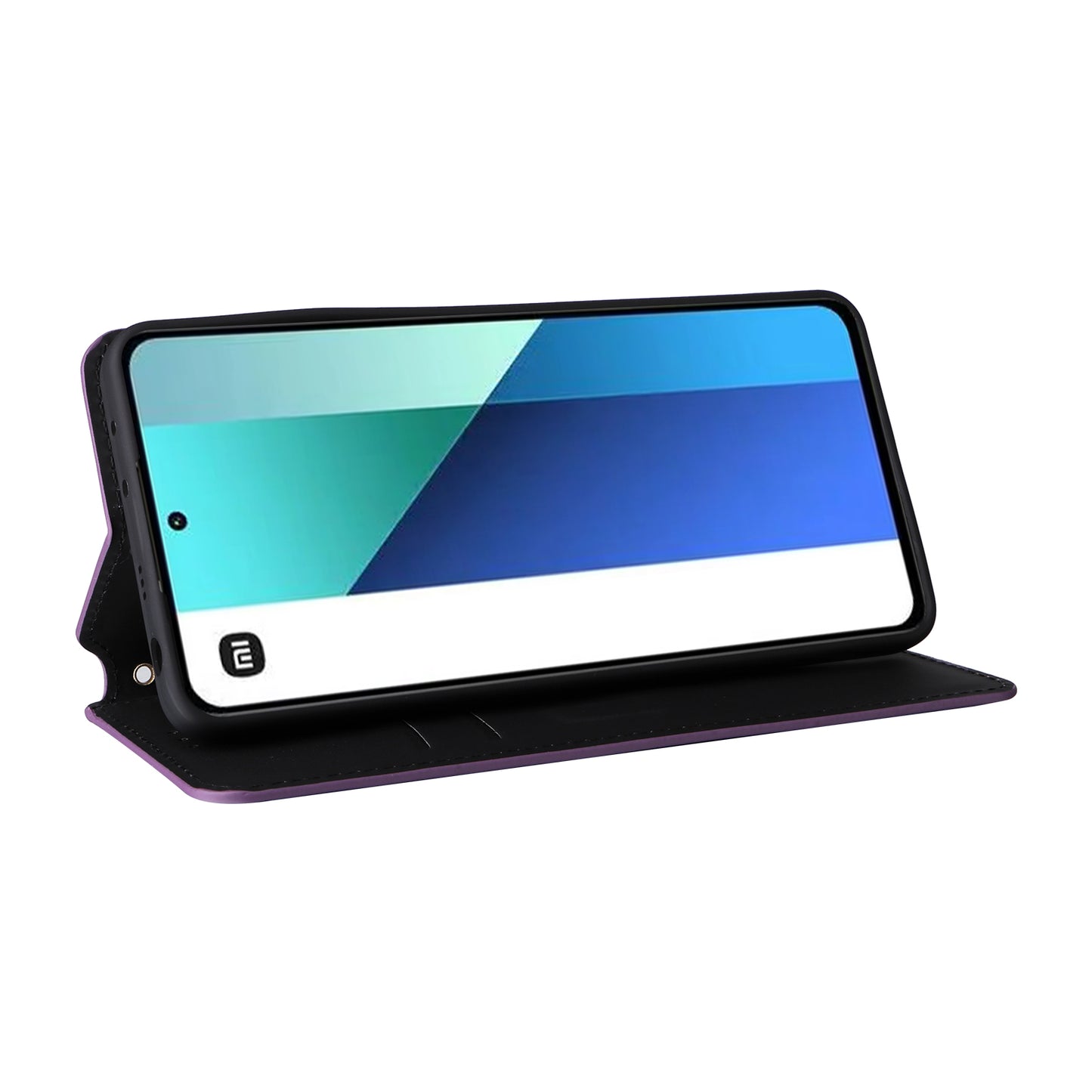 For Xiaomi Redmi Note 13 4G Wallet Case Stand Full Protection Leather Rhombus Phone Cover - Purple