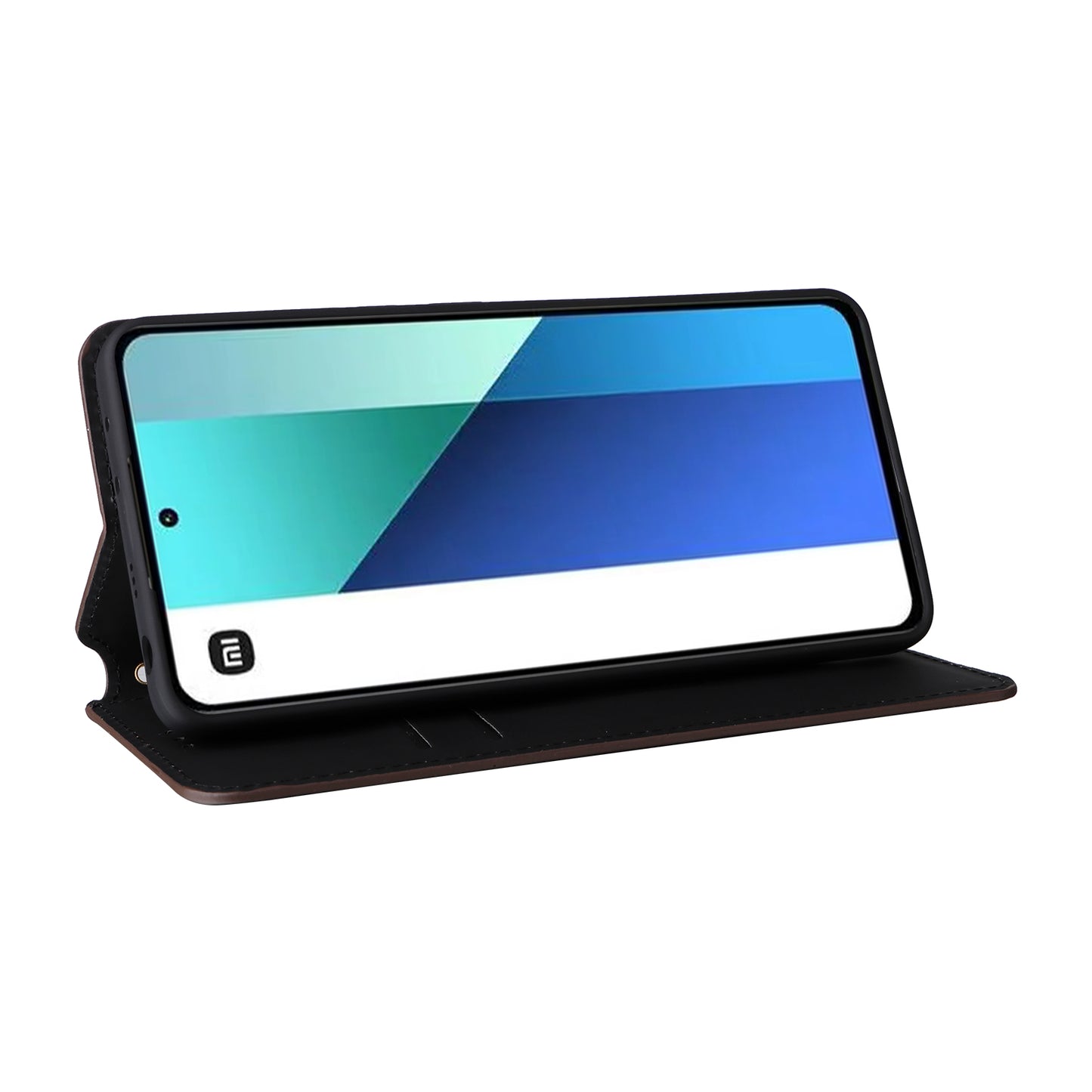 For Xiaomi Redmi Note 13 4G Wallet Case Stand Full Protection Leather Rhombus Phone Cover - Brown